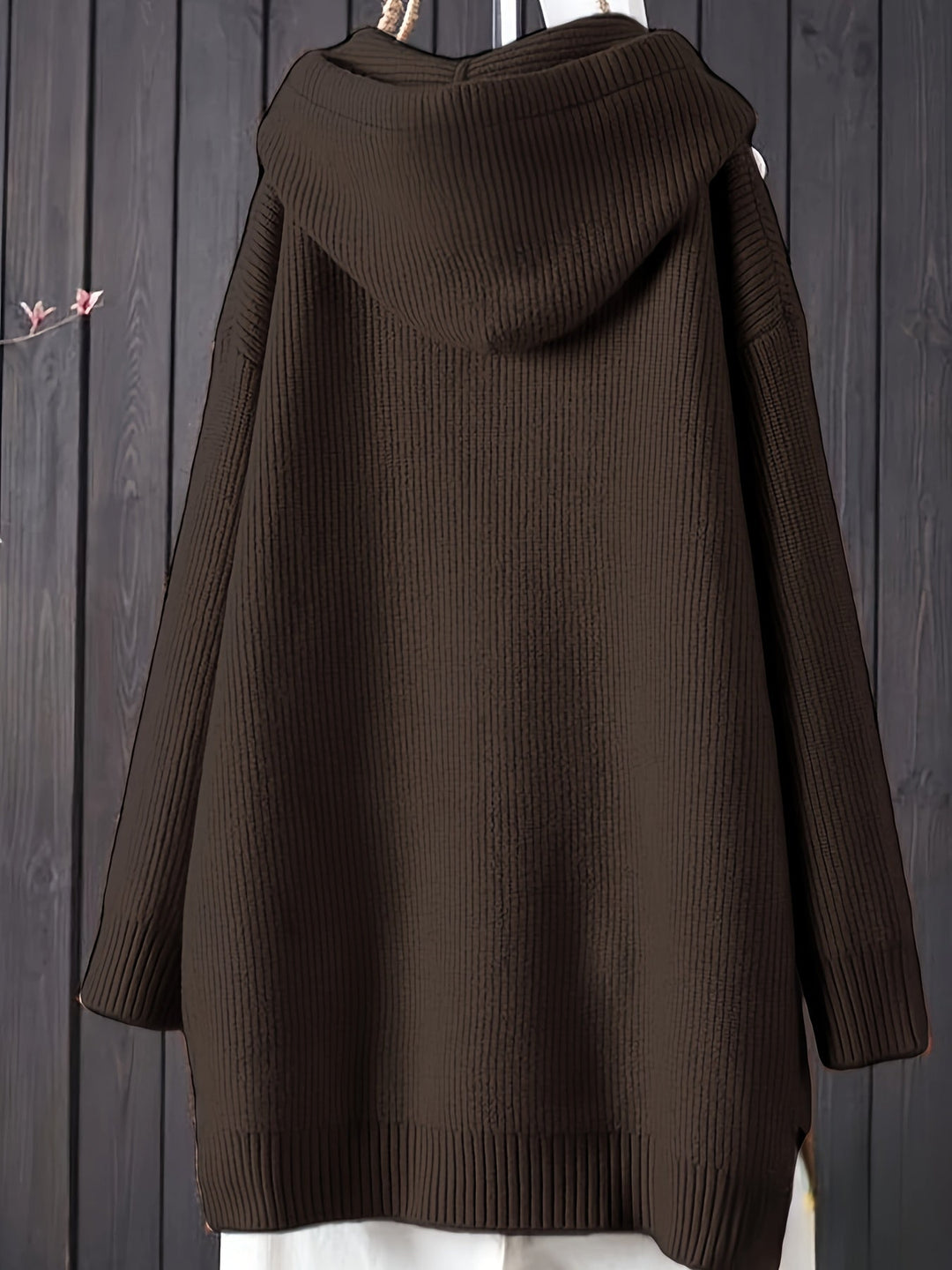 Genivee - Casual Long Sleeve Knitted Hoodie