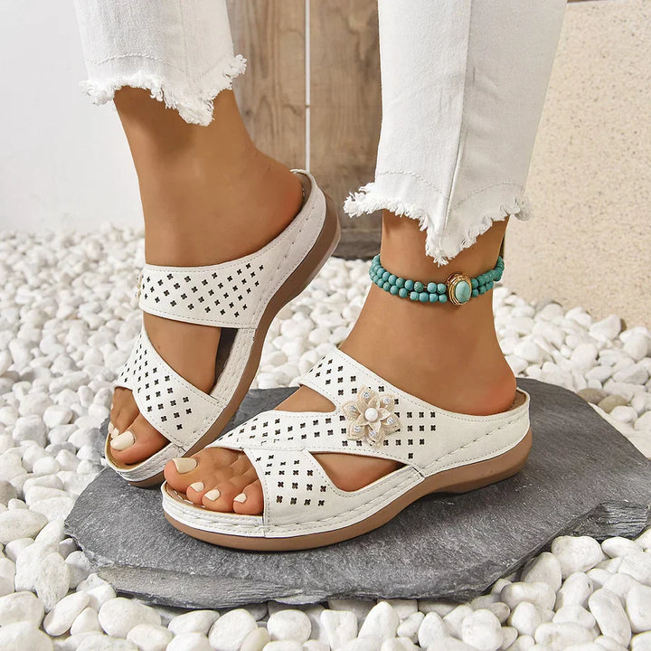 Kristine - Orthopedic Flower Casual Wedge Heel Sandals