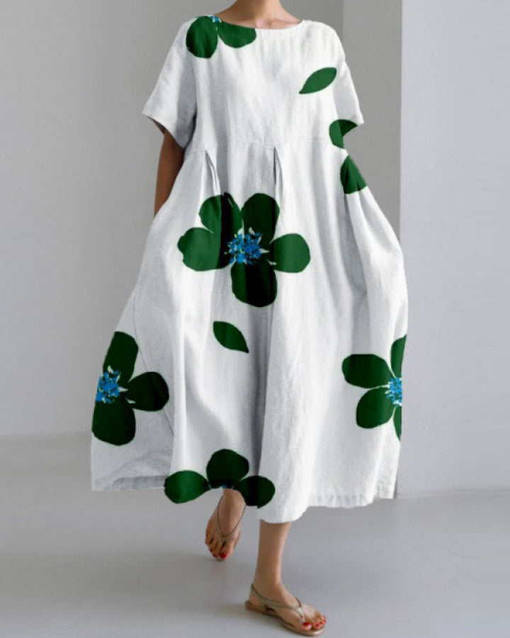 Ruzana - Loose Printed Dress with Short Sleeves