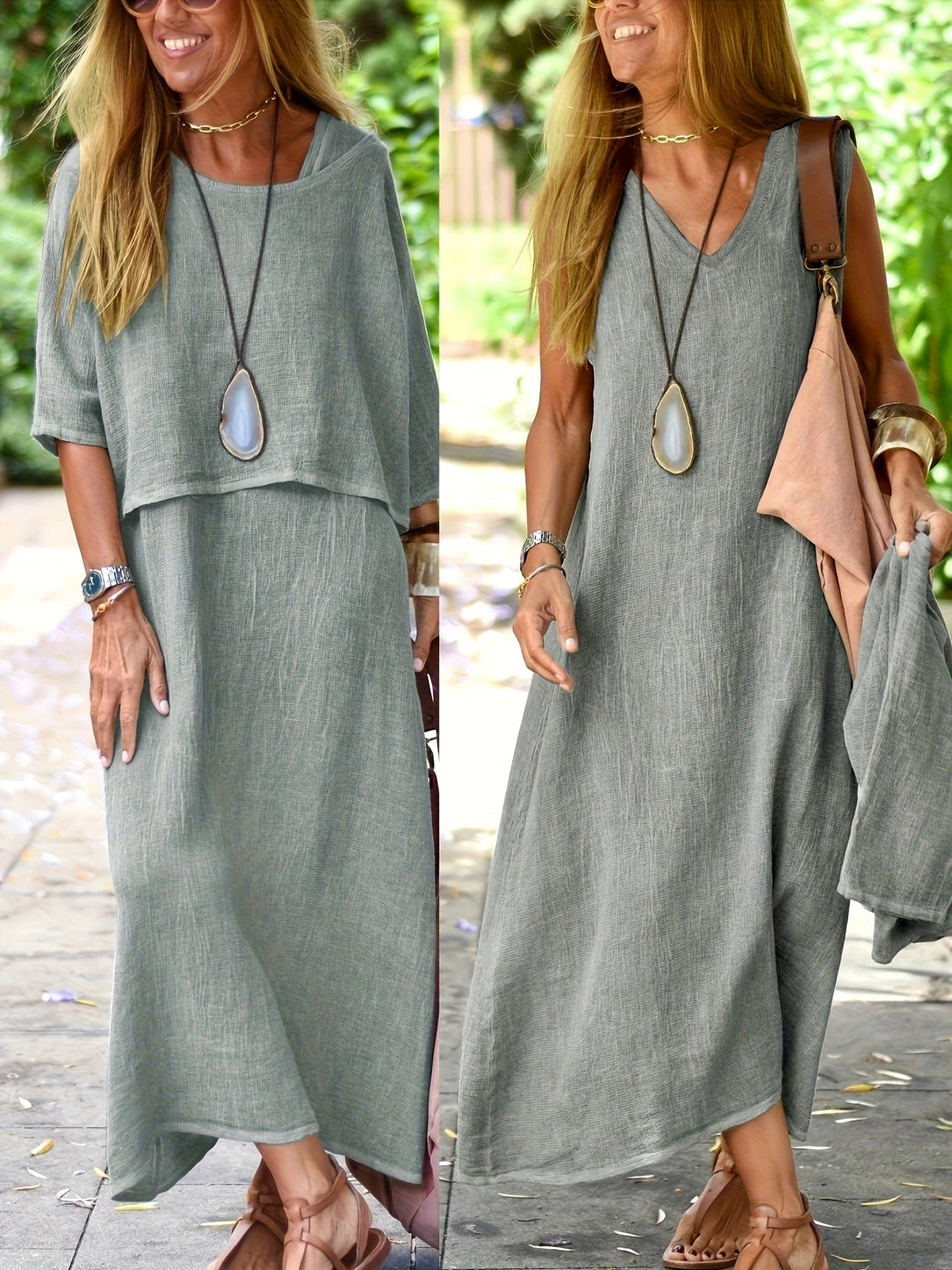 Arline - Two Piece Dress In Linen