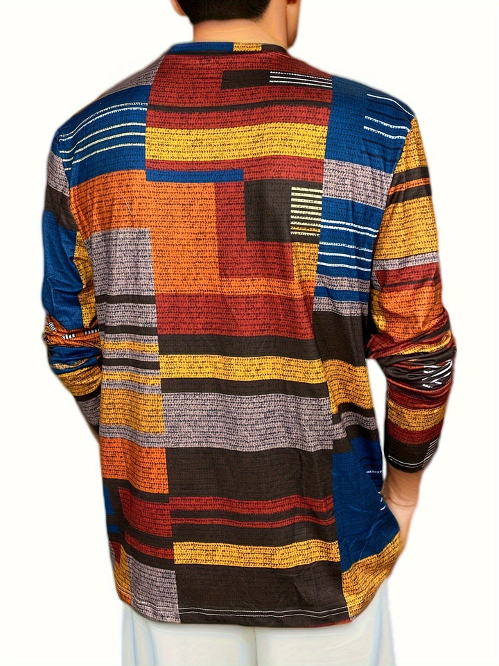 Calvin - Long Sleeve T-Shirt With Blocks Pattern