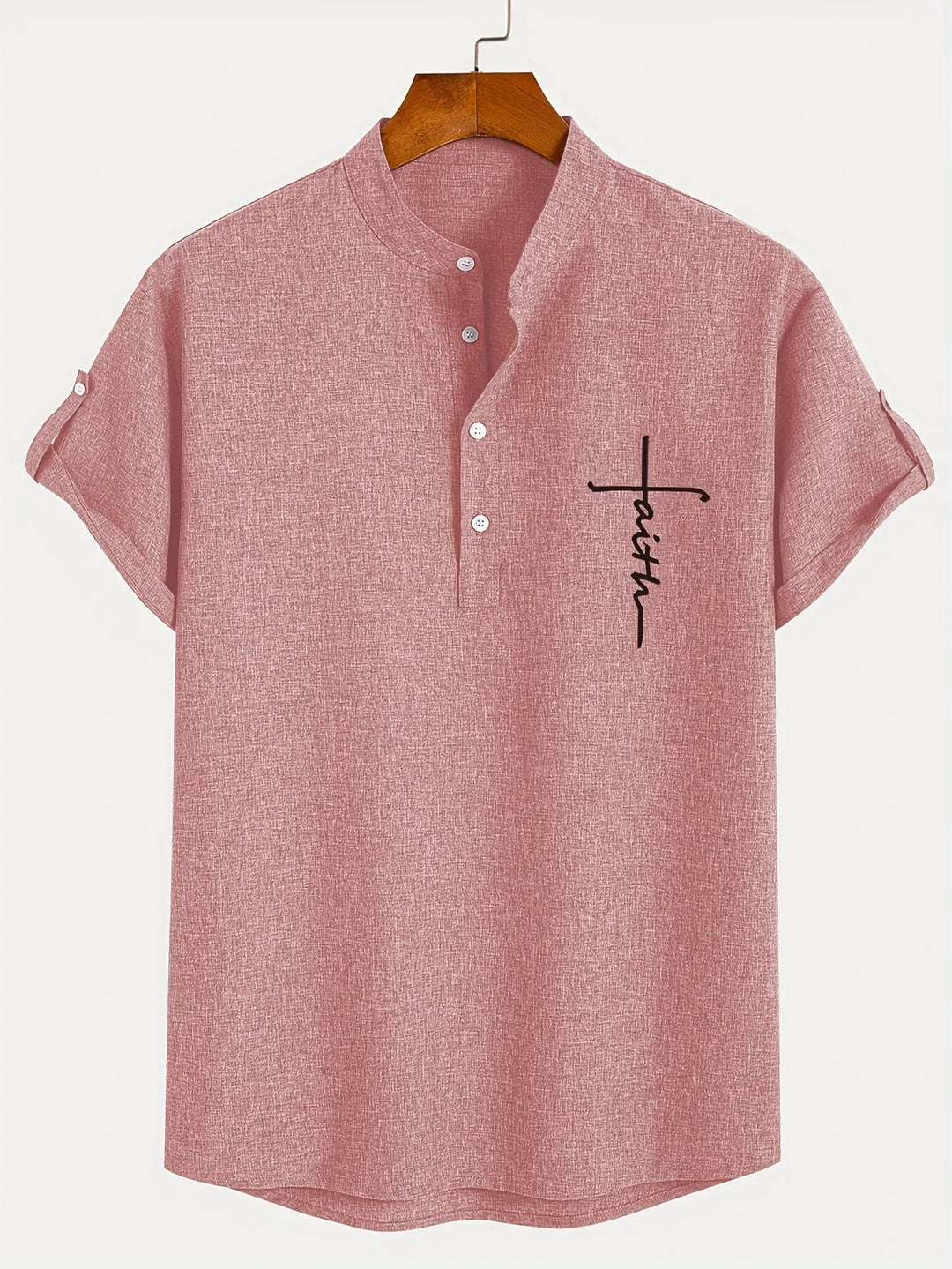 Elliott - Elegant Short Sleeve Shirt With Stand Collar