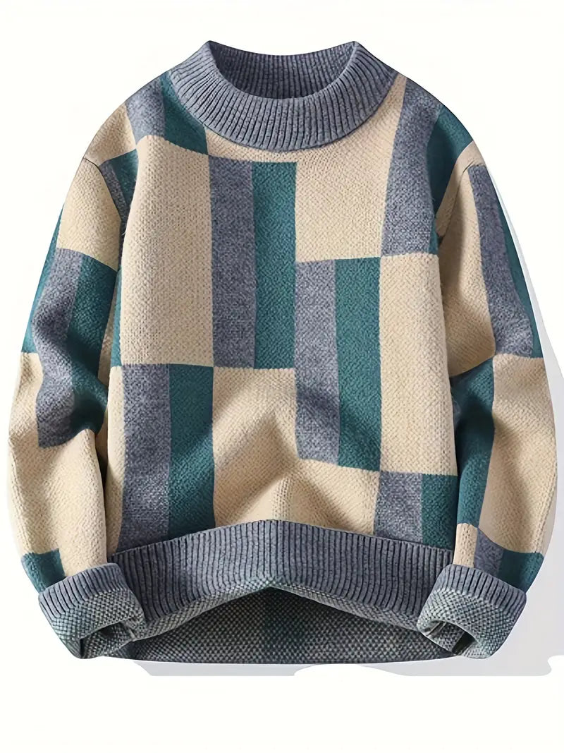 Tyrone - Geometric Pattern Knitted Sweater