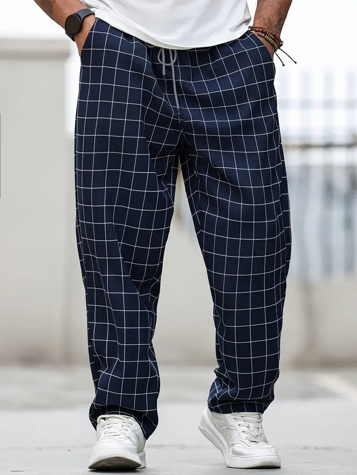 Rodolfo - Breathable Plaid Print Pant