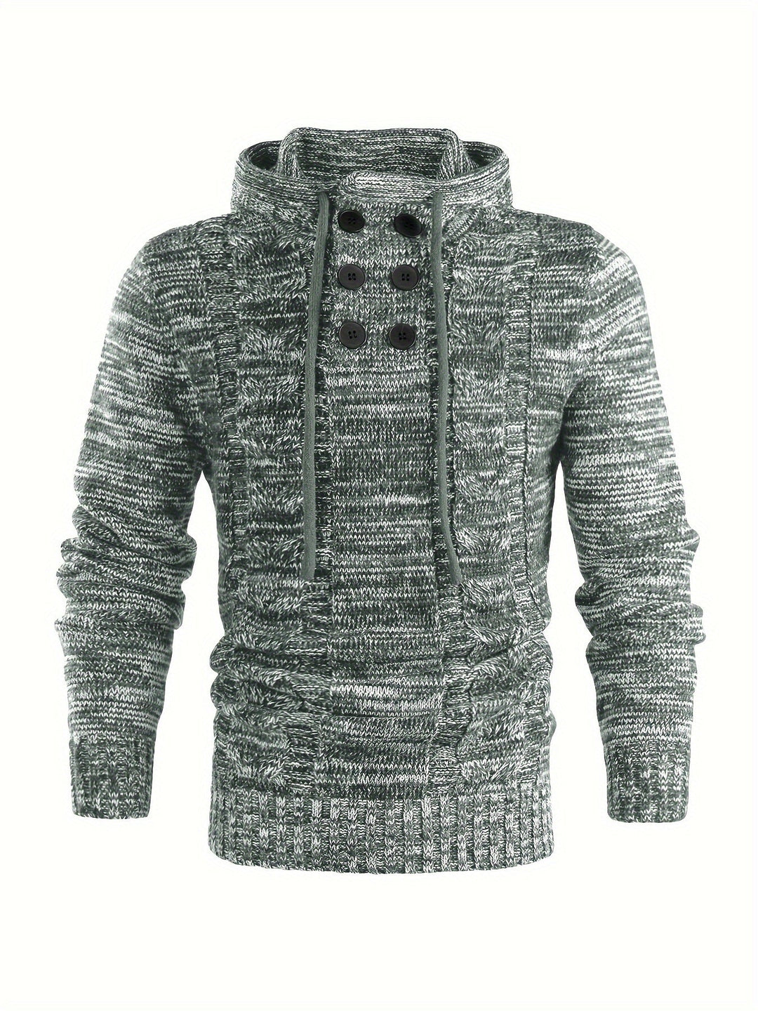 Damiaan - Casual Long Sleeve Knitted Hoodie