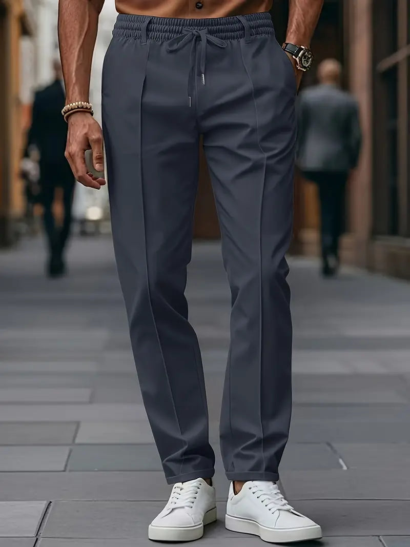 Crawford - Casual Slim-Fit Trousers With Elastic Waist