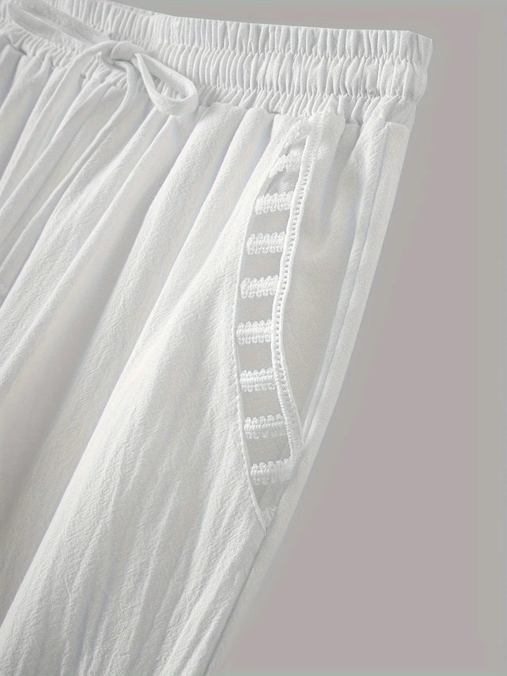 Tracey - Contrast Trim Cropped Pants