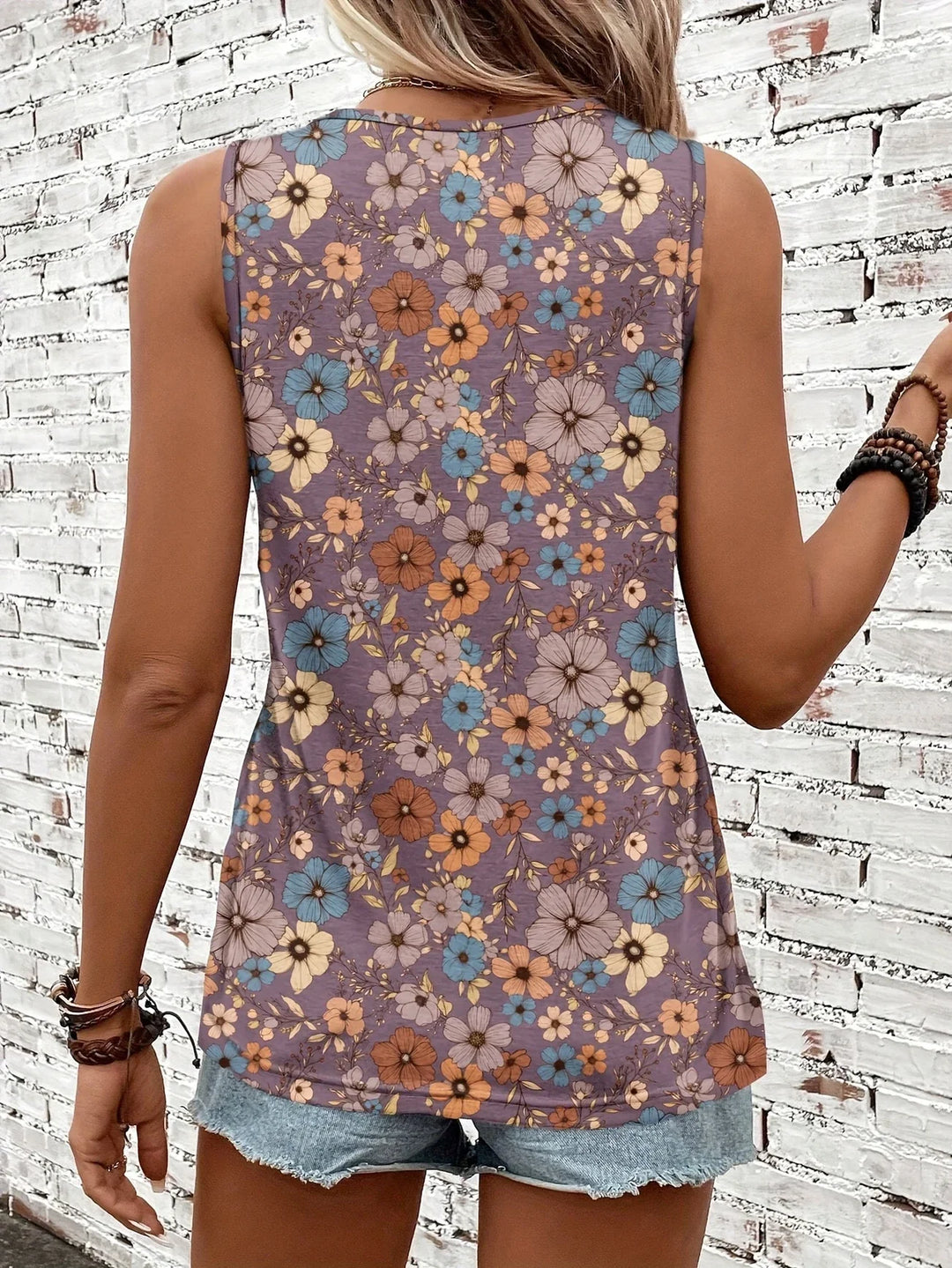 Lilou -  Casual Summer Top With Floral Print