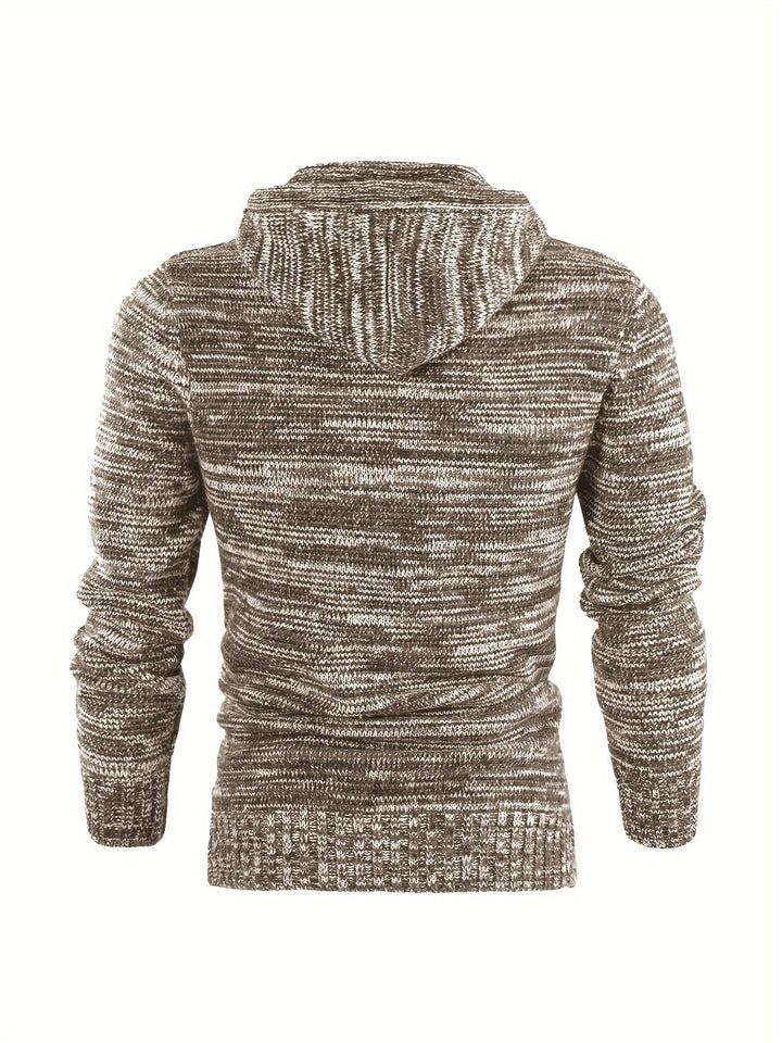 Damiaan - Casual Long Sleeve Knitted Hoodie