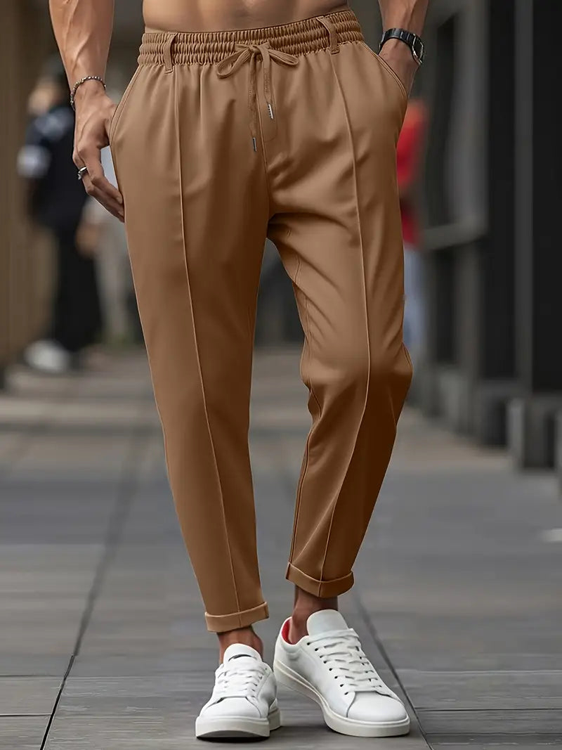 Crawford - Casual Slim-Fit Trousers With Elastic Waist