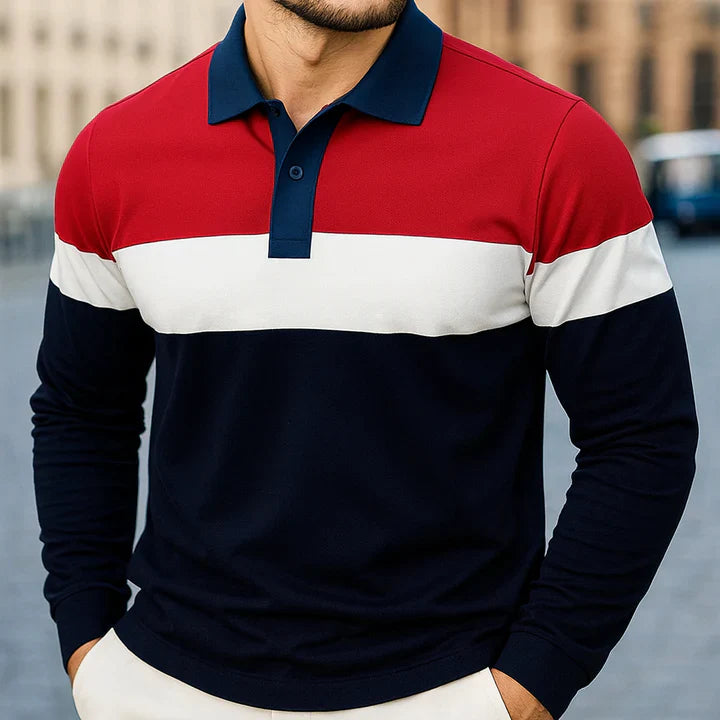 Chousein - Casual Long Sleeve Polo Shirt