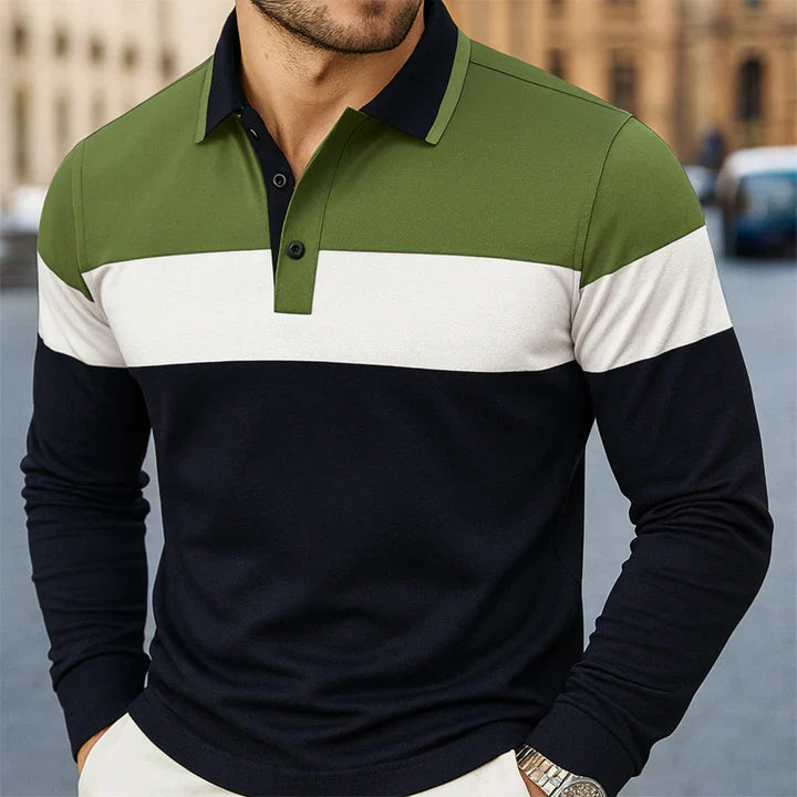 Chousein - Casual Long Sleeve Polo Shirt