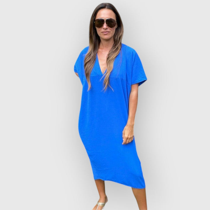 Aveline - Short Sleeve Midi Dress