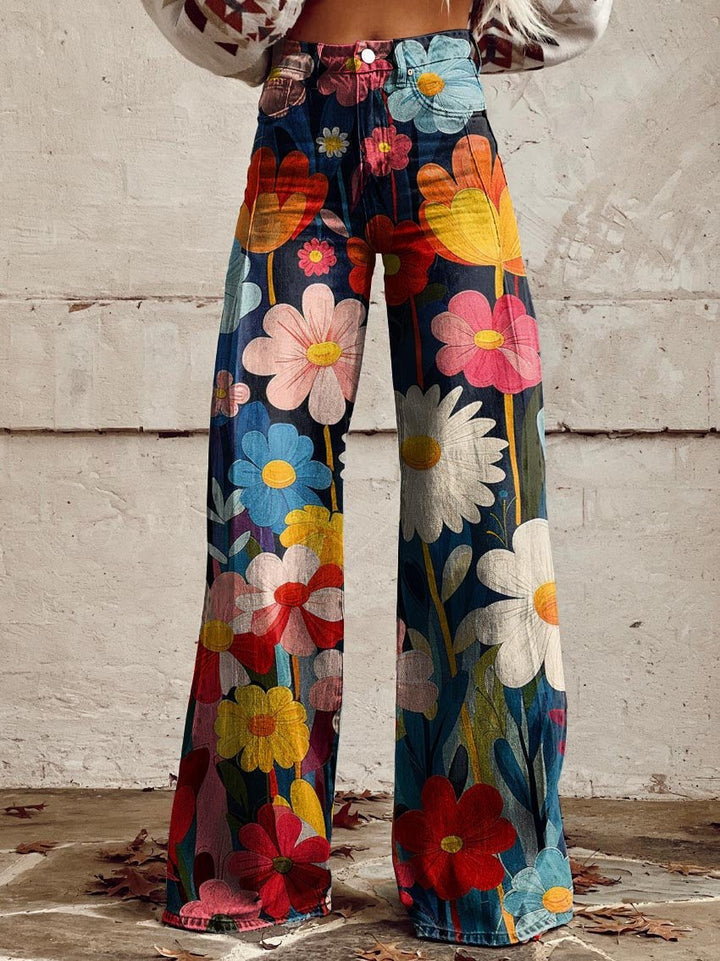 BRENNA - FLORAL WIDE-LEG PANTS