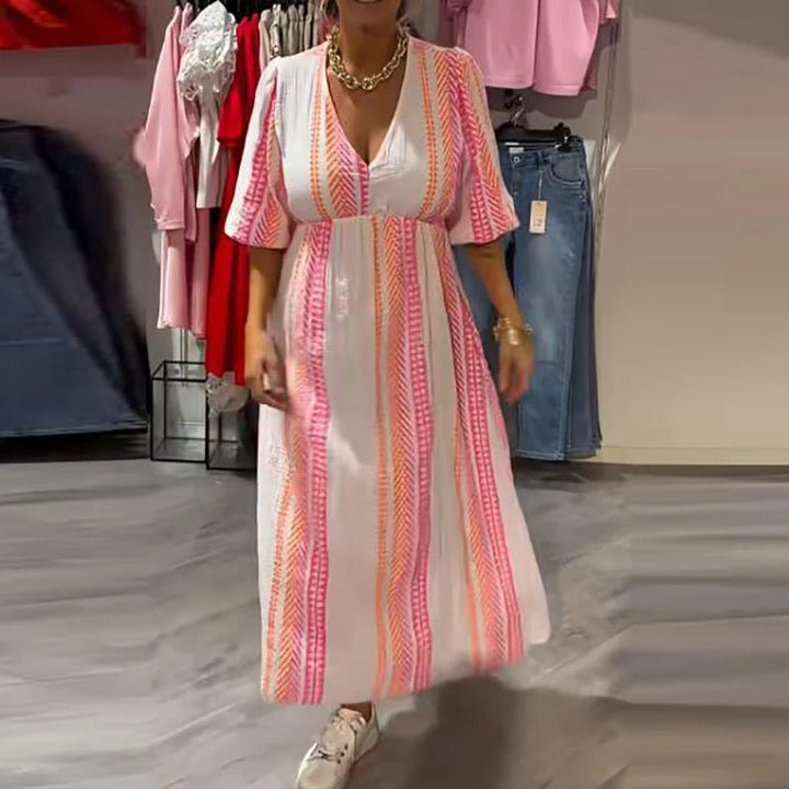 Annie - V-Neck Linen Summer Dress