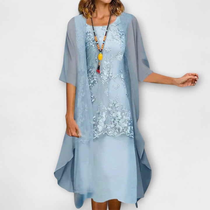 Himonika - Elegant Dress With Floral Print