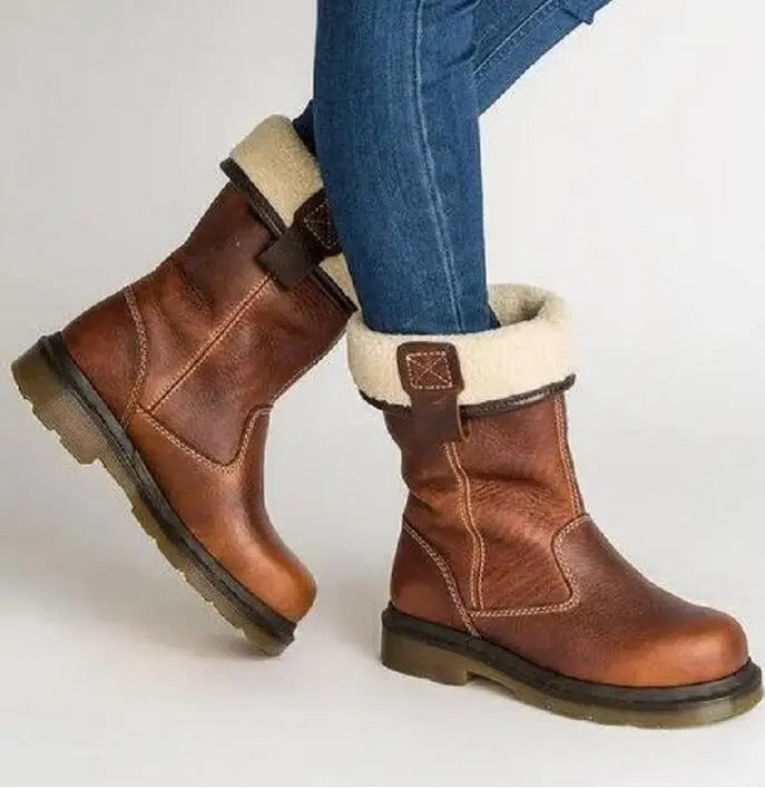 Shareen - Lined Leather Winter Boots