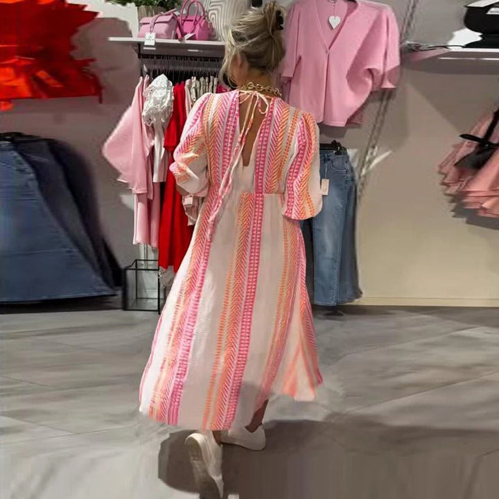 Annie - V-Neck Linen Summer Dress