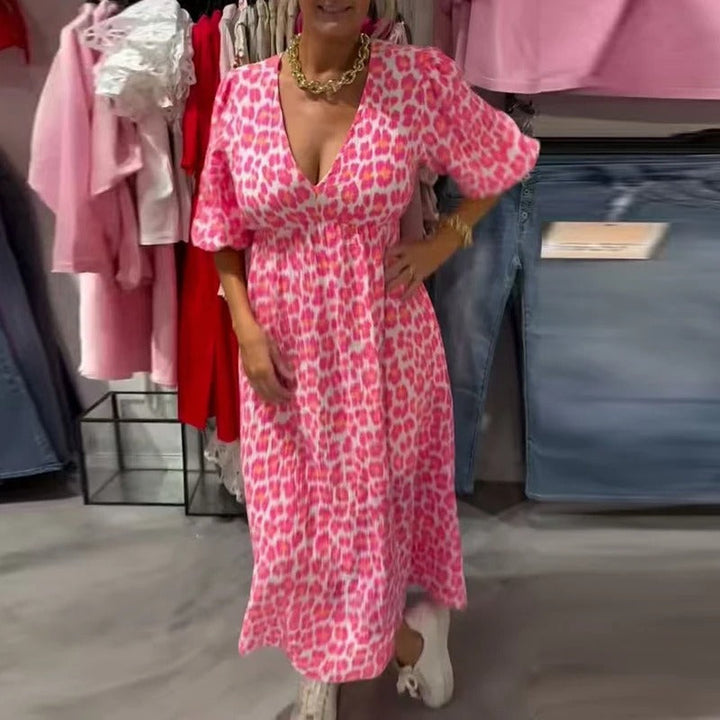 Annie - V-Neck Linen Summer Dress