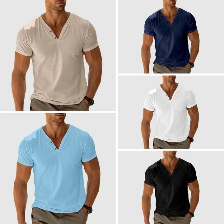 Eligio - Knitted T-Shirt With Button