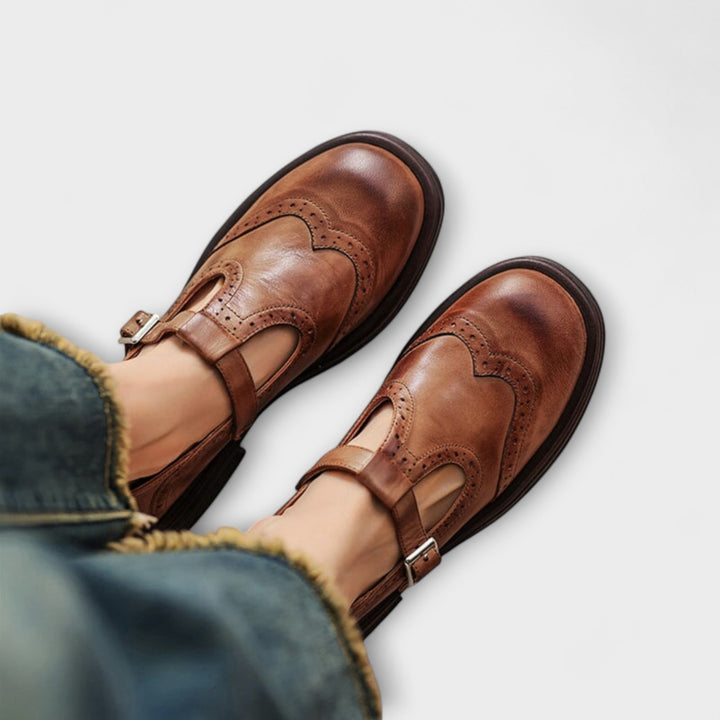 Janine - Leather Mary Janes