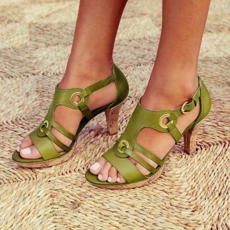 Terese - High Heel Sandals with Buckle Strap