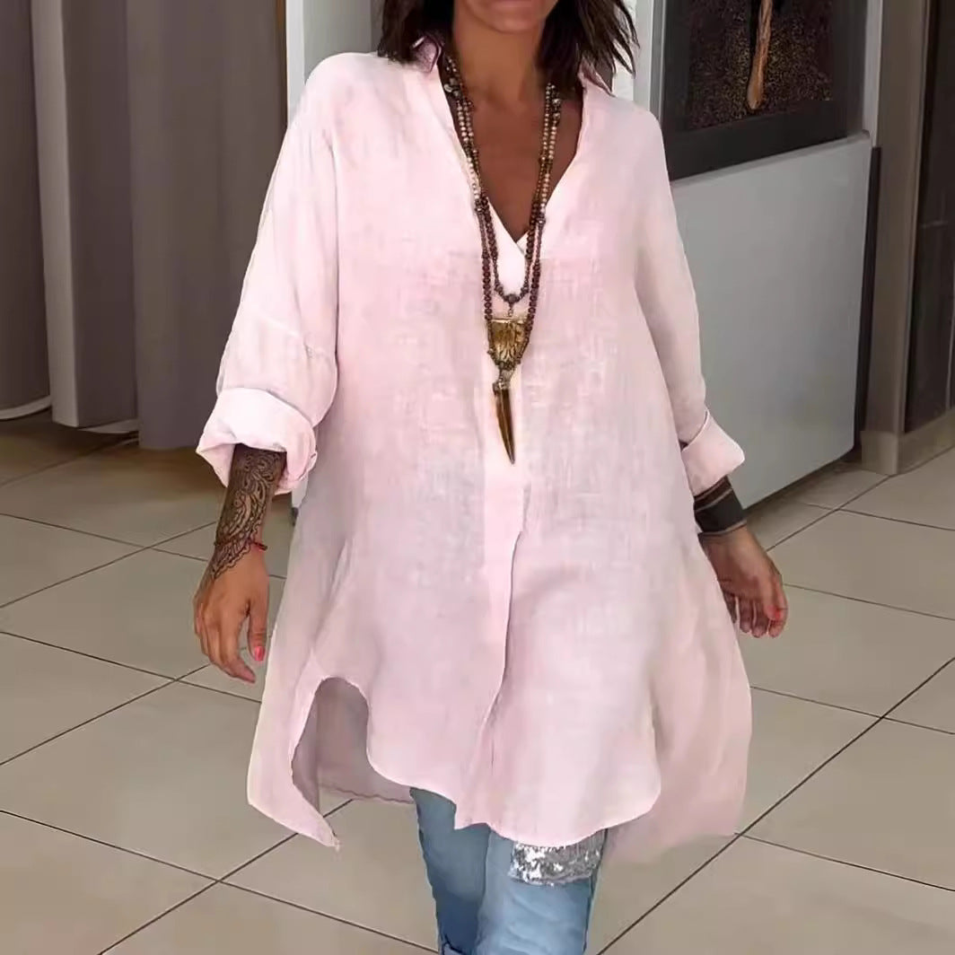 Rozalina - Stylish V-Neck Shirt