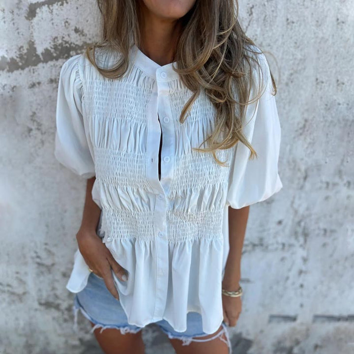 Megan - Puff Sleeve Button Down Blouse