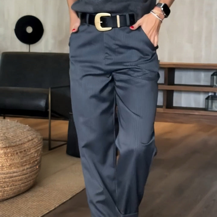 Asuman - Casual Straight Pant With High Waist
