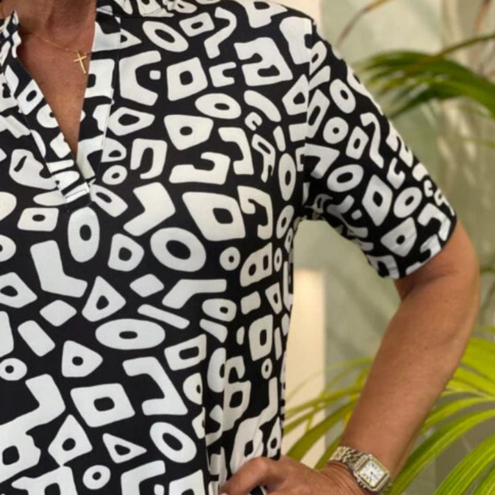 Aluna - Casual Geometric Print Mini Dress