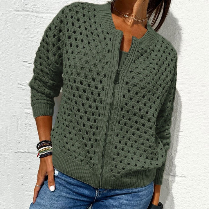 Raluca - Casual Knitted Jacket With Zipper