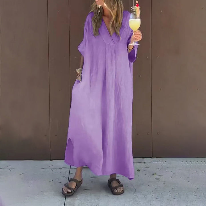 Arantxa - Elegant V Neck Maxi Dress