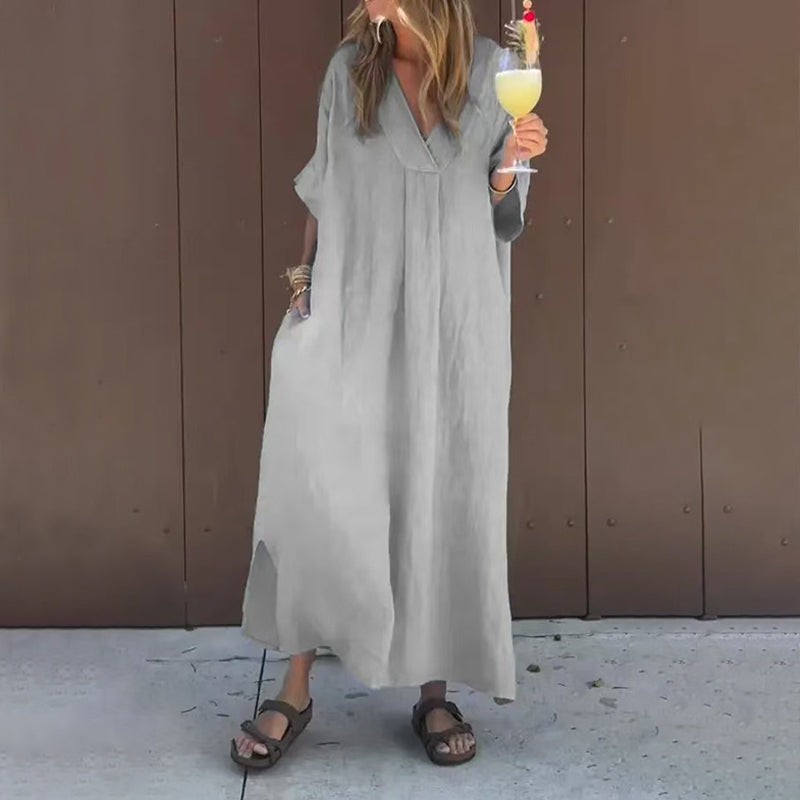 Arantxa - Elegant V Neck Maxi Dress