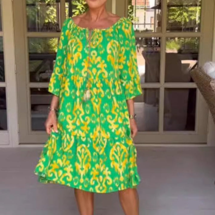 Toula - Elegant Loose Fit Midi Dress