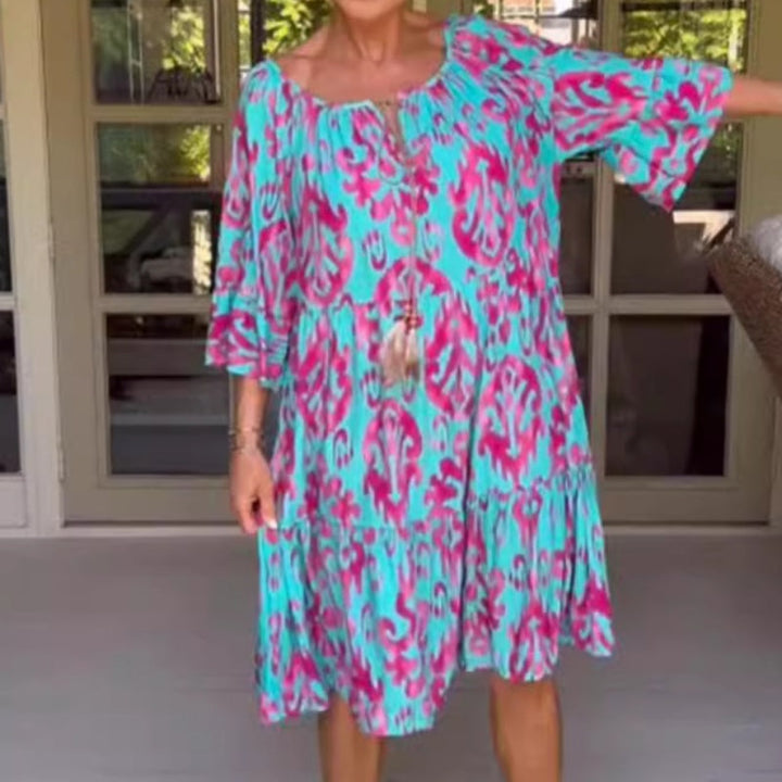 Toula - Elegant Loose Fit Midi Dress