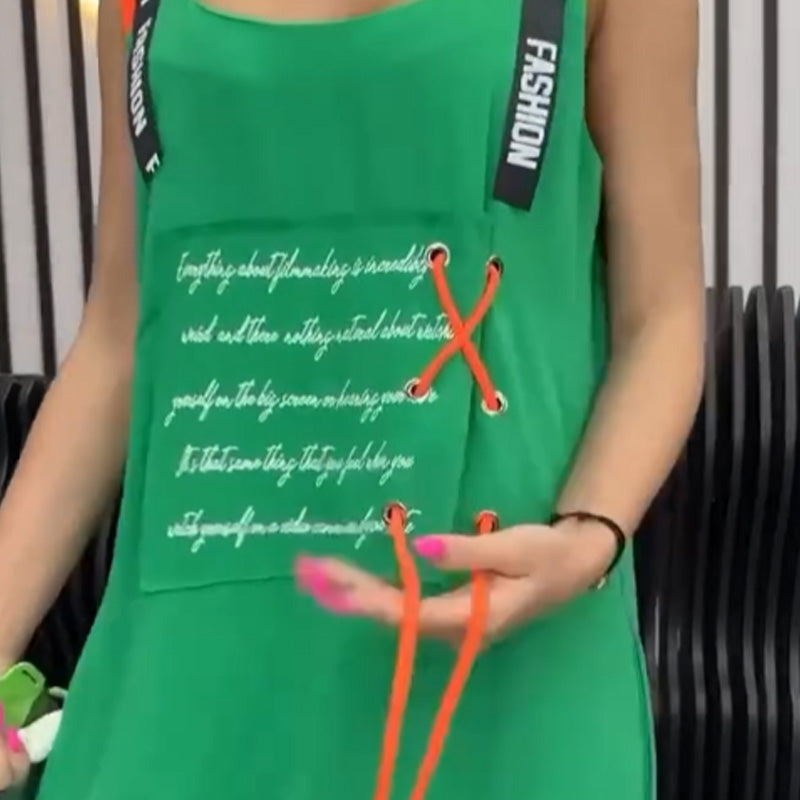 Wafia - Casual Sleeveless Printed Dress