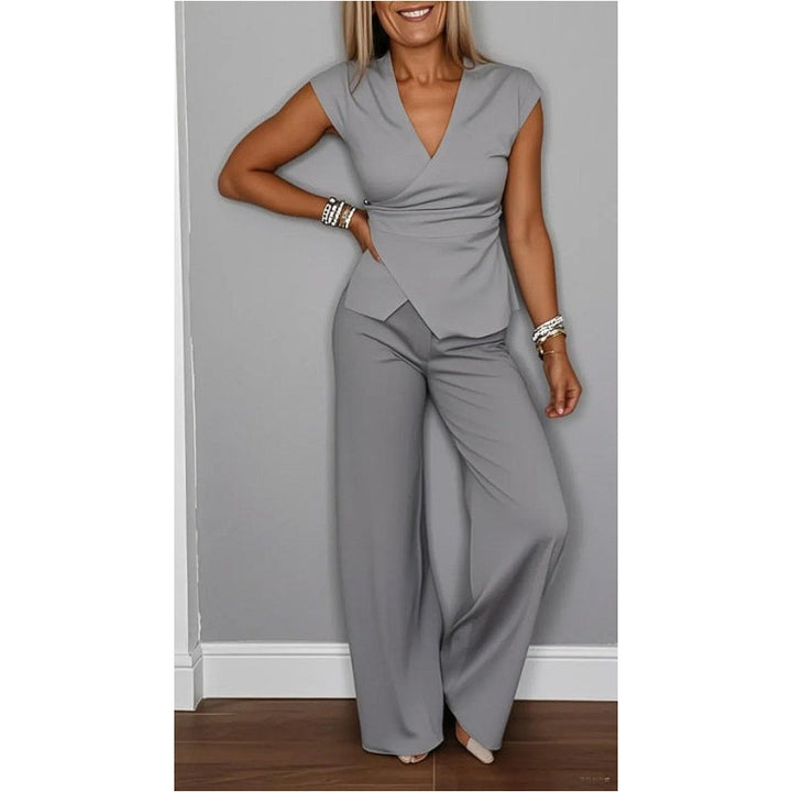 Angeliki - Elegant V-Neck Two Piece Set