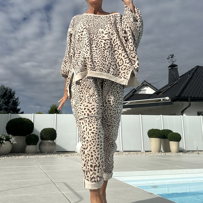 Leenora - Leopard Print Two Piece Set