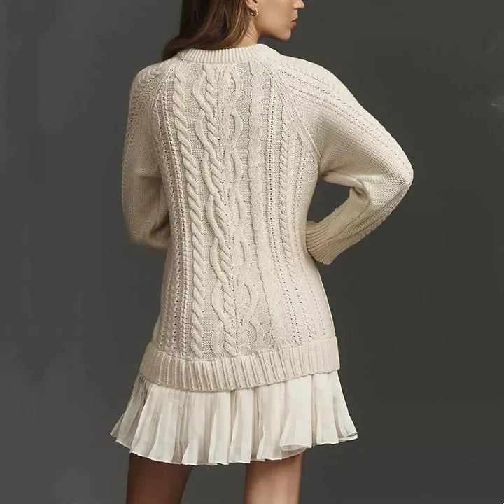 Kalena - Cable Knit Mini Sweater Dress