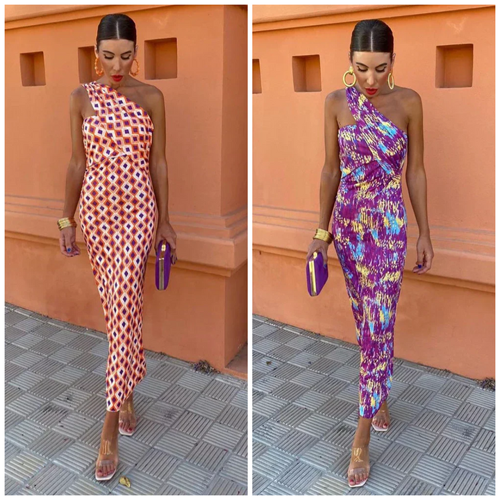 Svetlena - Elegant One-Shoulder Maxi Dress