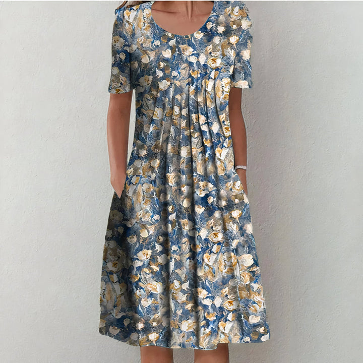 Nicolina - Elegant Cotton Floral Dress